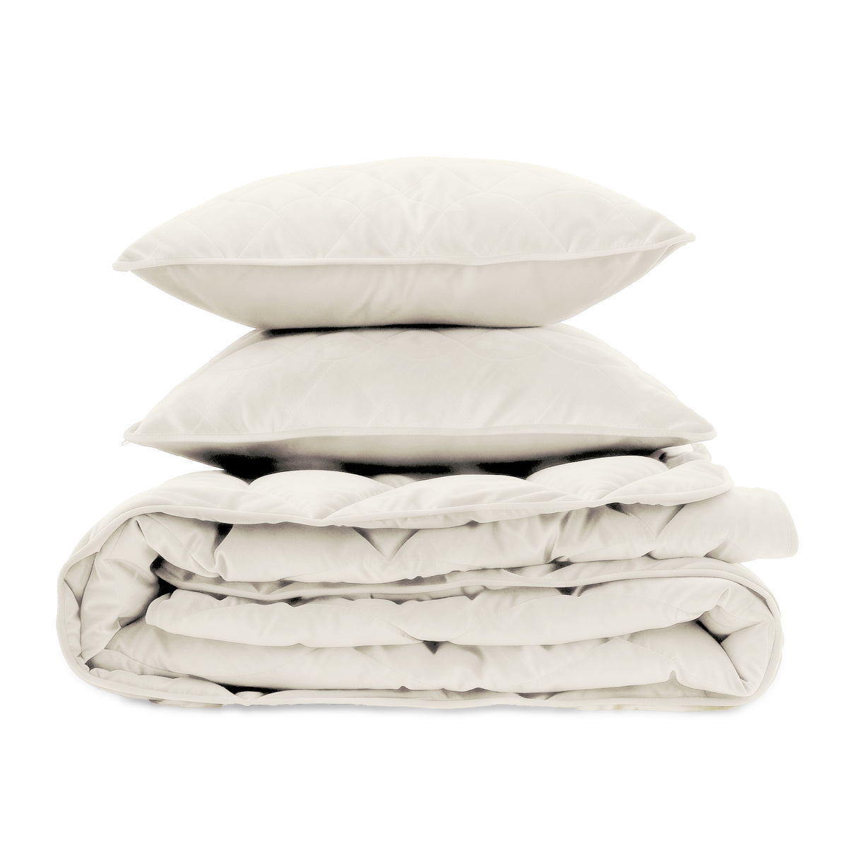 All-in One Lazy Velvet Dekbed gebroken wit/ crème  - Dekbed met kussensloop 140x200cm