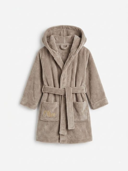 Kinderen badjas 100% Polar Fleece - 2-4 Jaar - Taupe