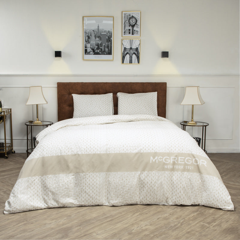 Dekbedovertrek McGregor – Katoen – Roosevelt – Off White – Tweepersoons (240×200/220 Cm) – Off-white & Wit Katoen – Strepen & Hotel Luxe – McGregor